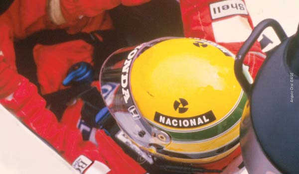 Ayrton Senna in his cocpit 1988