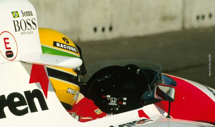 Ayrton Senna in cocpit