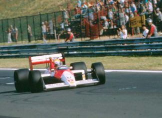 Ayrton Senna at Hungaroring in 1988