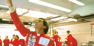 Ayrton Senna in McLaren Garage